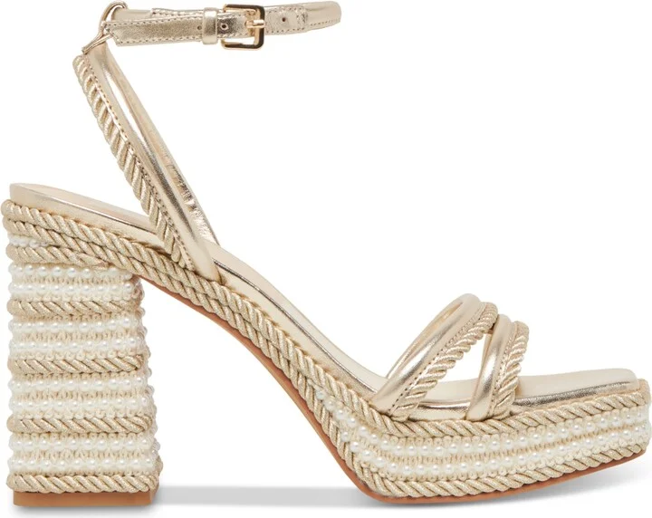 Dolce Vita Women's Agnes Pearl Beaded Platform Dress Sandals - Image 6