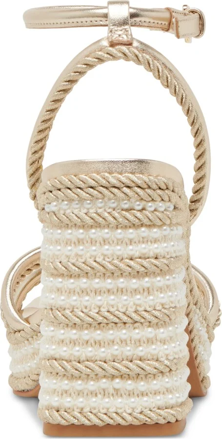 Dolce Vita Women's Agnes Pearl Beaded Platform Dress Sandals - Image 7