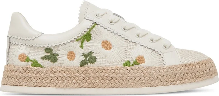 Dolce Vita Women's Azalia Floral Crochet Espadrille Lace-Up Sneakers - Image 2
