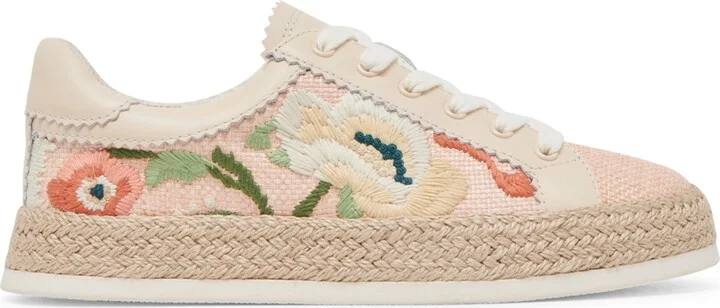 Dolce Vita Women's Azalia Floral Crochet Espadrille Lace-Up Sneakers - Image 6