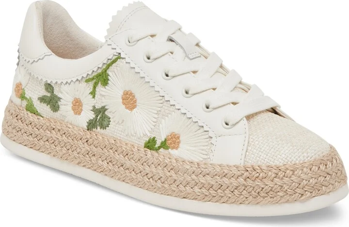 Dolce Vita Women's Azalia Floral Crochet Espadrille Lace-Up Sneakers