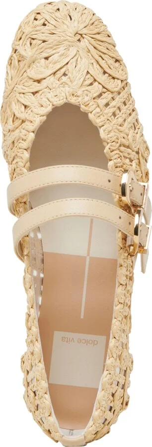 Dolce Vita Women's Baylee Sunflower Wide Width Woven Double Buckle Mary Jane Flats - Image 4