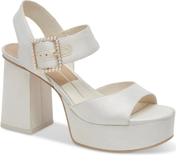 Dolce Vita Women's Bobby Pearls Ankle-Strap Two-Piece Platform Sandals