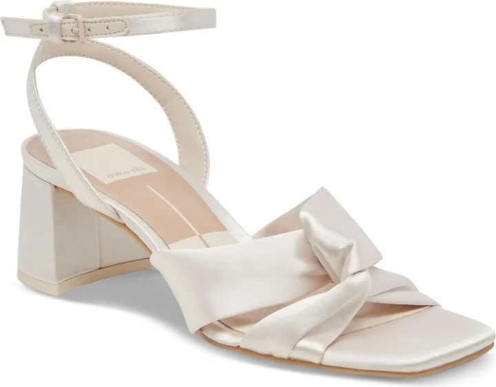 Dolce Vita Women's Brenna Satin Twist Two-Piece Block-Heel Sandals