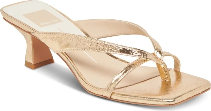 Dolce Vita Women's Brevel Thong Low Block Heel Dress Sandals