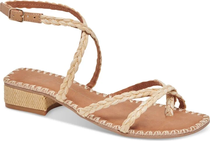 Dolce Vita Women's Brinn Ankle-Strap Strappy Whipstitch Block-Heel Sandals
