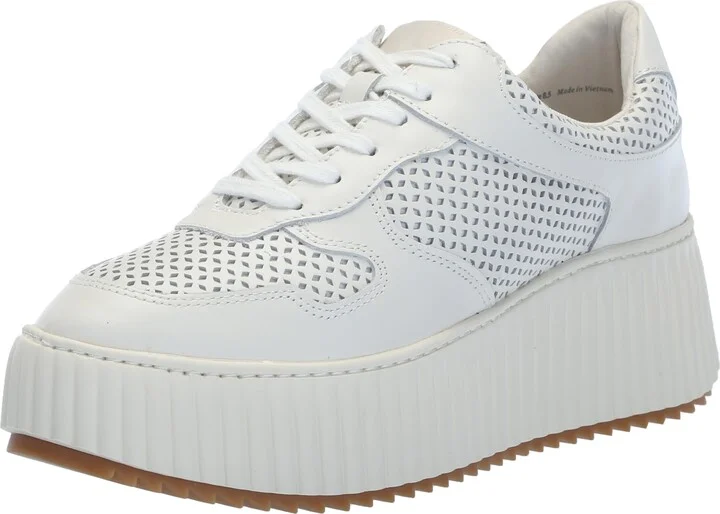 White Perforated Leather