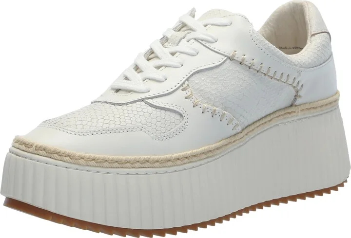 Off White Embossed Leather