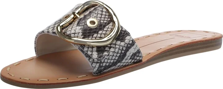 Black/White Embossed Leather