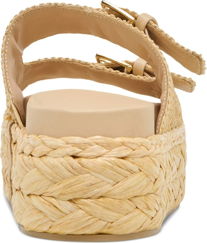 Dolce Vita Women's Falyn Platform Double Buckle Raffia Woven Footbed Sandals - Image 3