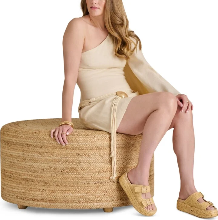 Dolce Vita Women's Falyn Platform Double Buckle Raffia Woven Footbed Sandals - Image 6