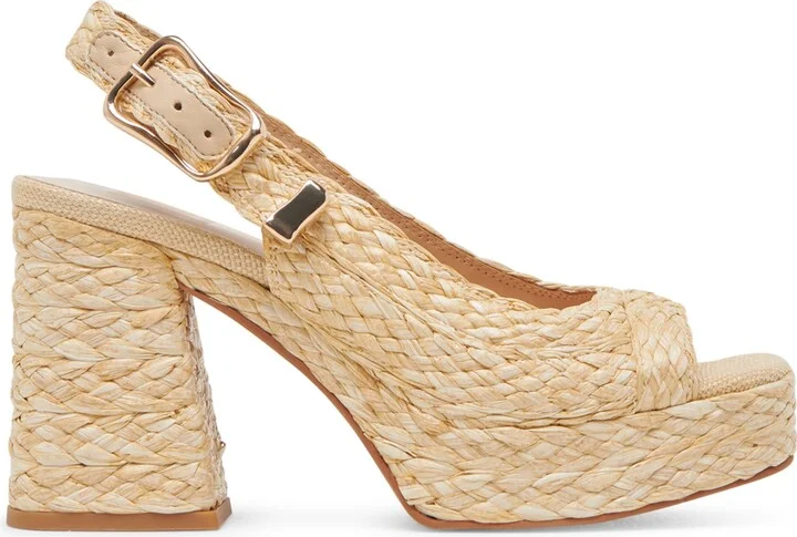 Dolce Vita Women's Flores Platform Raffia Slingback Dress Sandals - Image 2