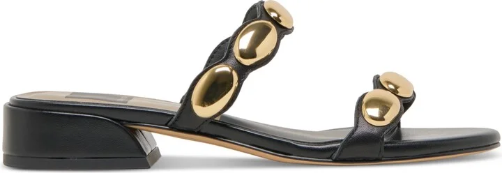 Dolce Vita Women's Fresco Embellished Double Band Slide Low Block Heel Dress Sandals - Image 6