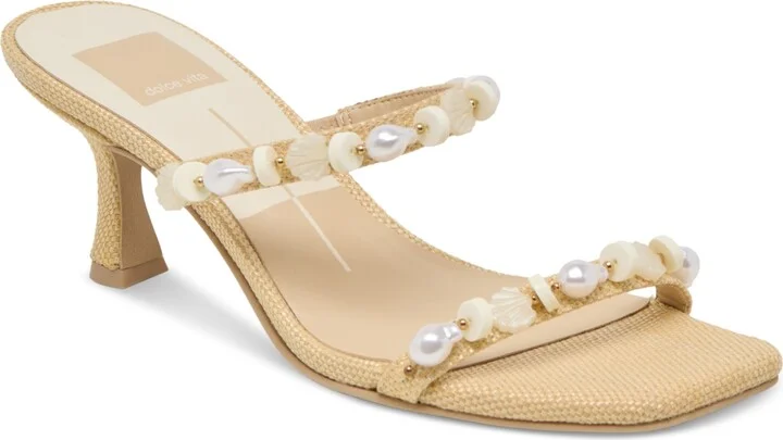 Dolce Vita Women's Grason Beaded Double-Band Kitten-Heel Dress Sandals