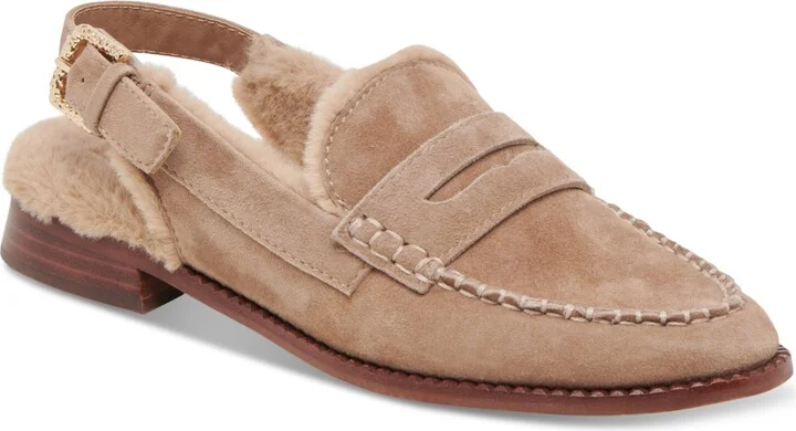Dolce Vita Women's Hardi Plush Cozy Slingback Loafer Flats