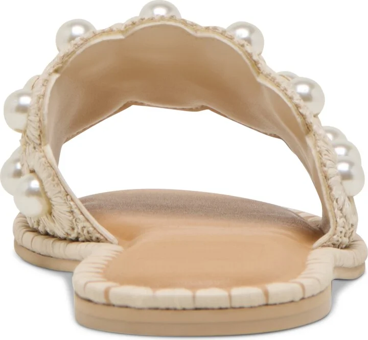 Dolce Vita Women's Harlyn Pearl Woven Raffia Slide Flat Sandals - Image 4