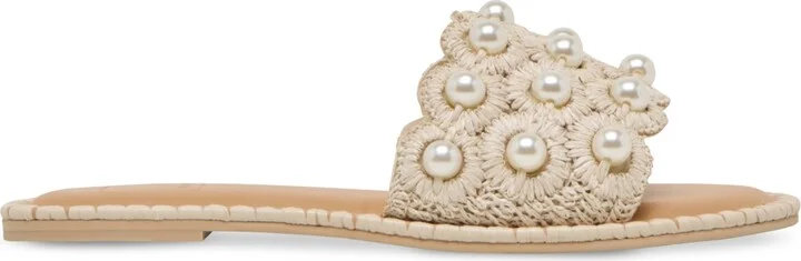 Dolce Vita Women's Harlyn Pearl Woven Raffia Slide Flat Sandals - Image 5