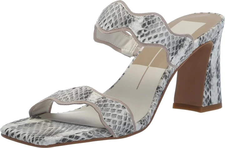 Grey/White Embossed Leather