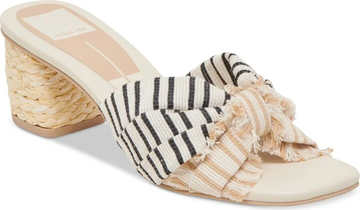 Dolce Vita Women's Izra Knot Raffia Block-Heel Dress Sandals