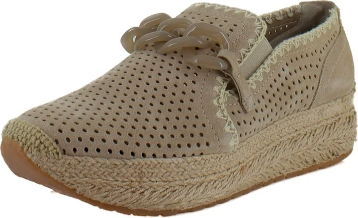 Taupe Perforated Suede