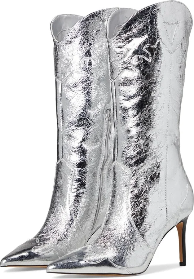 Silver Distressed Leather
