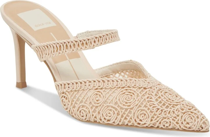 Dolce Vita Women's Kassy Macrame Crocheted Stiletto Pointed-Toe Pumps