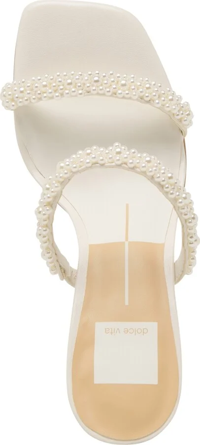 Dolce Vita Women's Nolah Pearl Beaded Double-Band Block-Heel Dress Sandals - Image 4