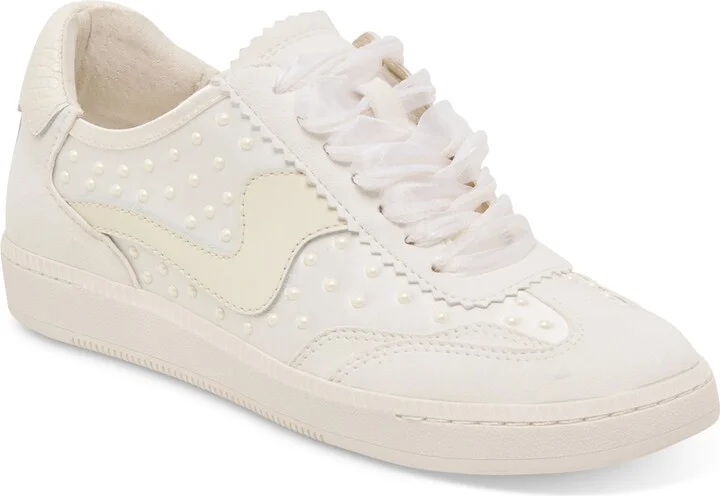 Dolce Vita Women's Notice Pearl Mesh Low Profile Lace-Up Sneakers