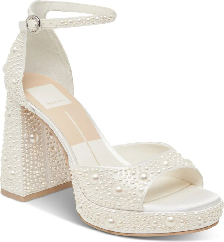 Dolce Vita Women's Pandro Pearl Two-Piece Platform Dress Sandals