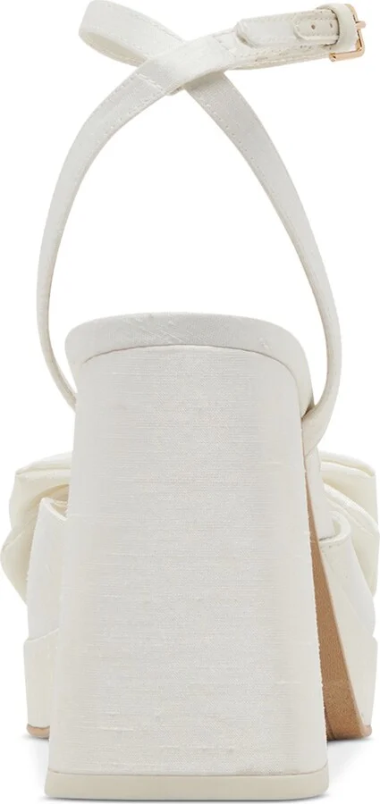 Dolce Vita Women's Patton Wide Width Two-Piece Pearl Bow Satin Heeled Dress Sandals - Image 3