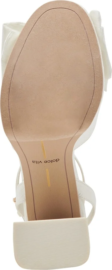 Dolce Vita Women's Patton Wide Width Two-Piece Pearl Bow Satin Heeled Dress Sandals - Image 5
