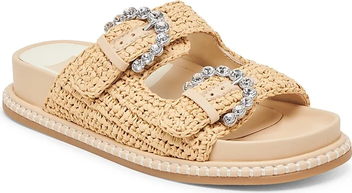 Dolce Vita Women's Shauny Crystal Buckled Slide Sandals