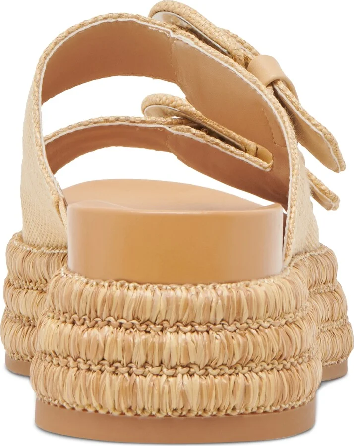Dolce Vita Women's Witny Double-Buckle Raffia Platform Footbed Sandals - Image 3