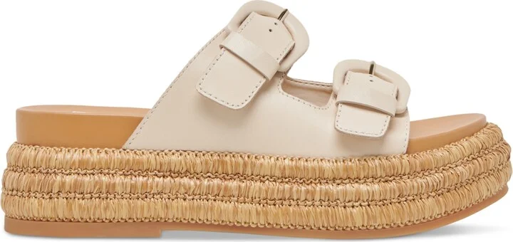 Dolce Vita Women's Witny Double-Buckle Raffia Platform Footbed Sandals - Image 10
