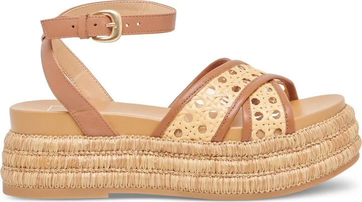 Dolce Vita Women's Wriley Crossband Raffia Woven Demi Wedge Sandals - Image 2