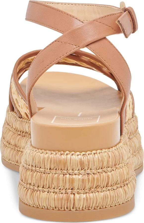 Dolce Vita Women's Wriley Crossband Raffia Woven Demi Wedge Sandals - Image 3