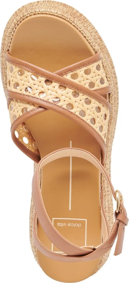 Dolce Vita Women's Wriley Crossband Raffia Woven Demi Wedge Sandals - Image 4