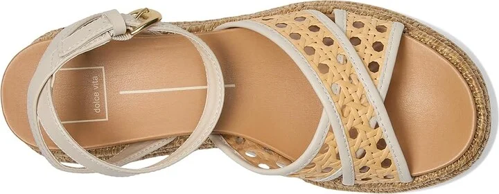 Dolce Vita Wriley Women's Sandals Creme Woven Raffia : 8.5 M, Rubber/Synthetic - Image 2