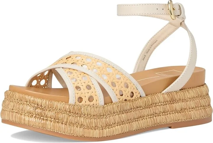 Dolce Vita Wriley Women's Sandals Creme Woven Raffia : 8.5 M, Rubber/Synthetic - Image 5