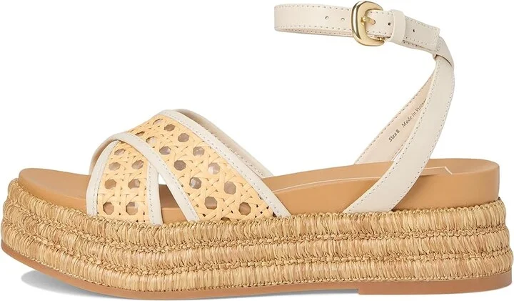 Dolce Vita Wriley Women's Sandals Creme Woven Raffia : 8.5 M, Rubber/Synthetic - Image 6