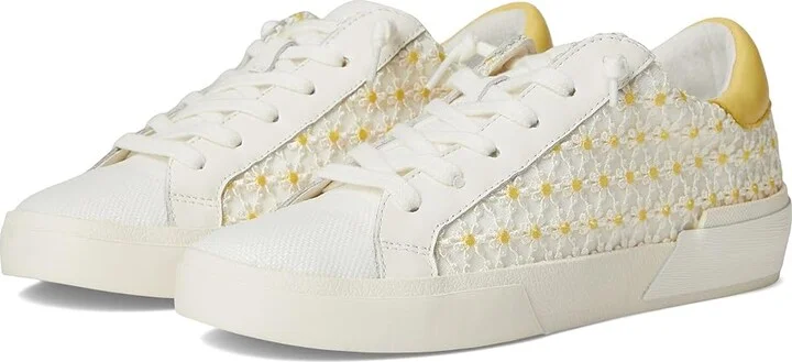 Dolce Vita Zina Floral Women's Shoes White/Yellow Floral Mesh : 10 M, Rubber