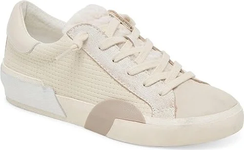 Dolce Vita Zina Plush Women's Shoes White Woven : 8 M, Textile/Leather