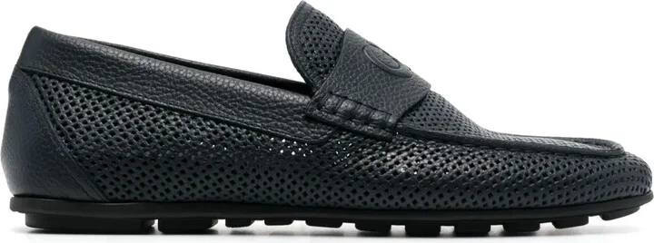 Dollaro debossed-logo leather loafers