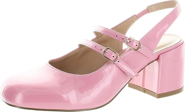 Dolll Womens Patent Mary Jane Slingback Heels