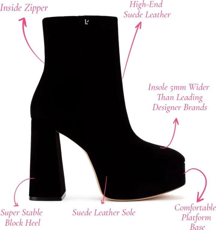 Dolly Boot In Black Suede - Image 6