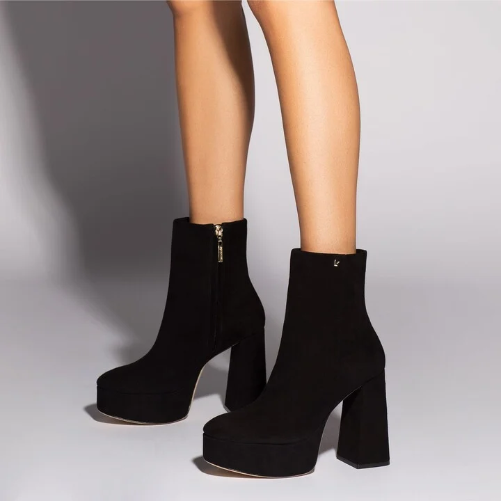 Dolly Boot In Black Suede - Image 7