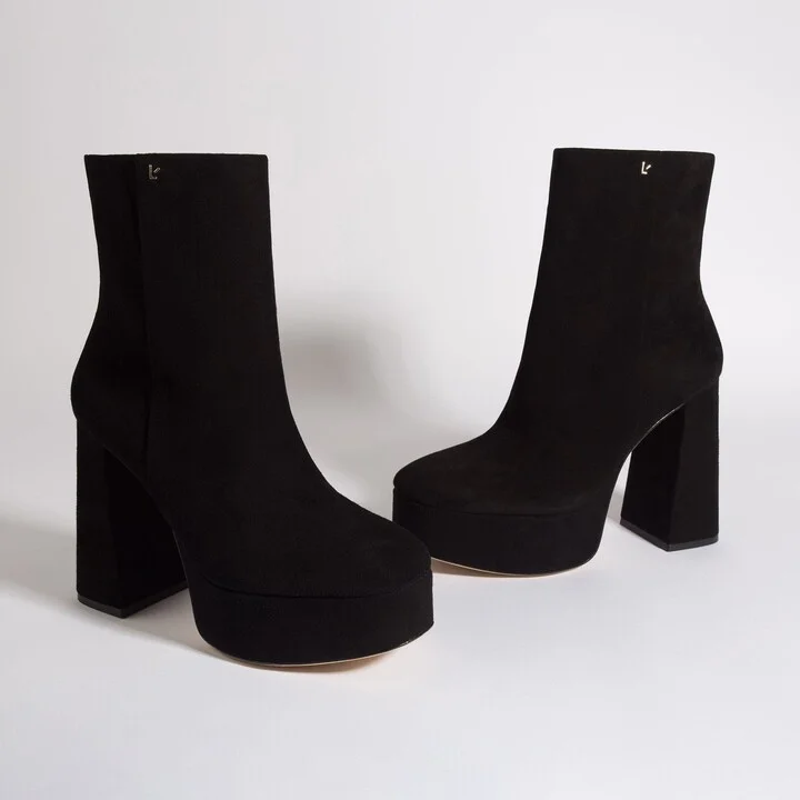 Dolly Boot In Black Suede - Image 8
