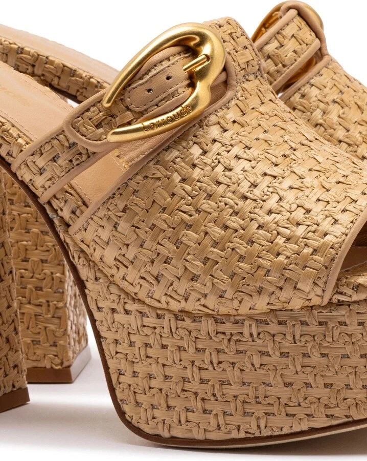 Dolly Verona Mule In Natural Raffia - Image 4