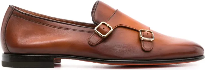Dolorous almond-toe monk shoes