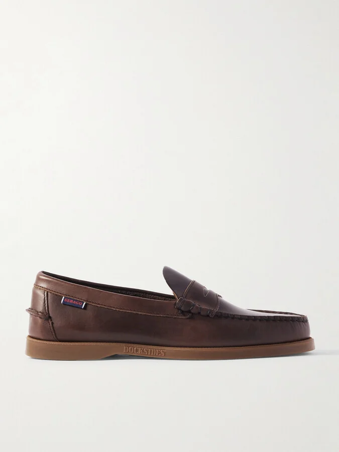 Dolphin Waxed-Leather Penny Loafers